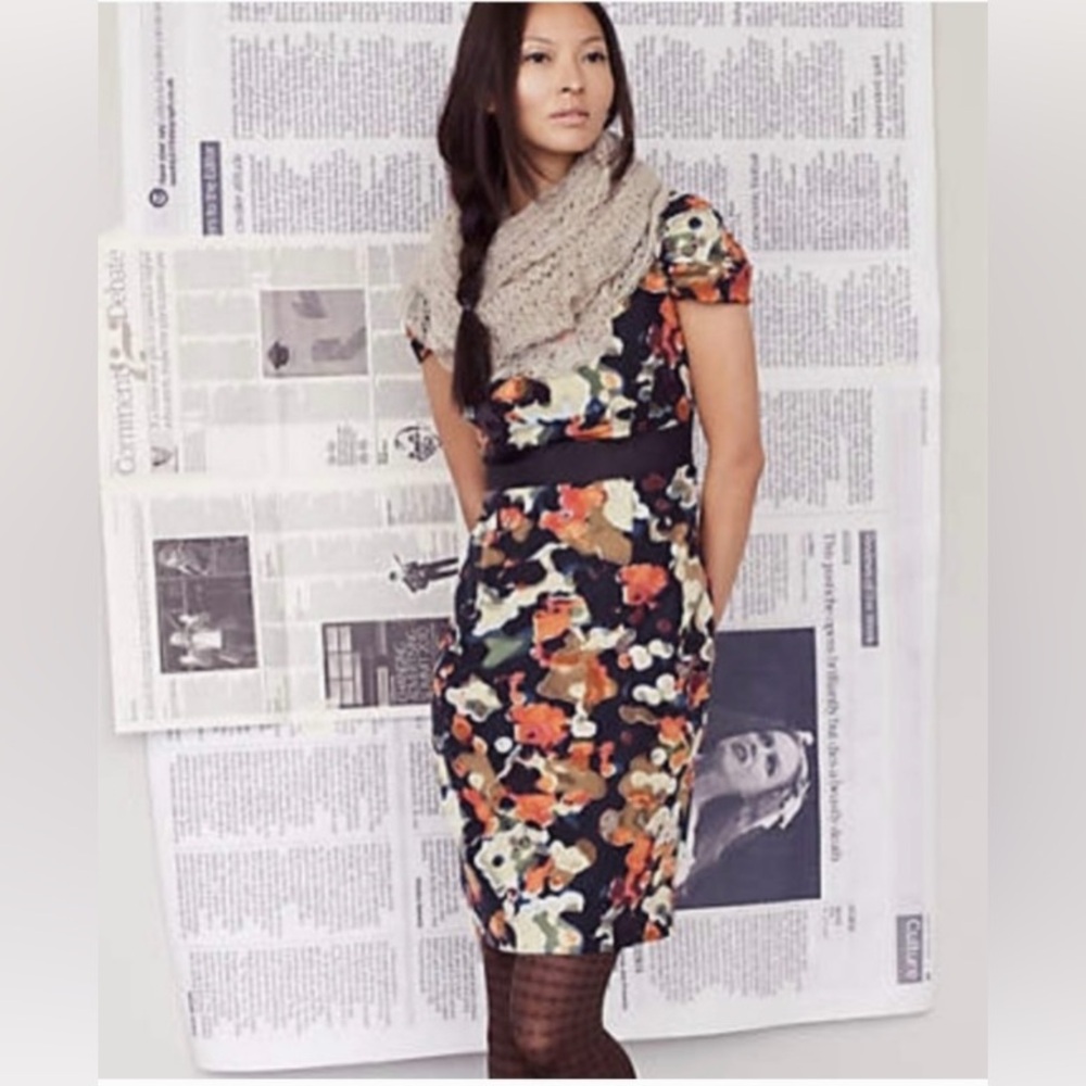 Anthropologie Moulinette Soeurs Pittore Watercolor Floral Dress
